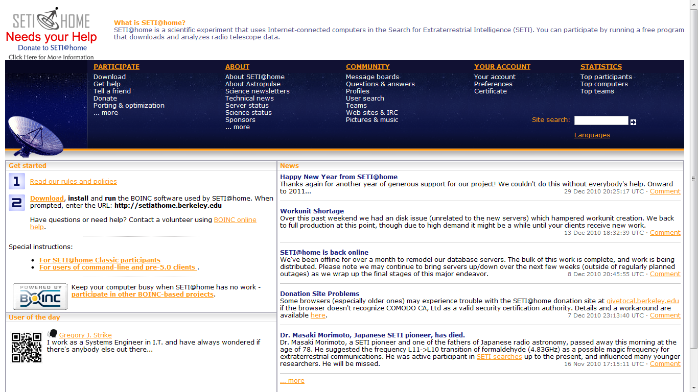 SETI@Home User Of The Day