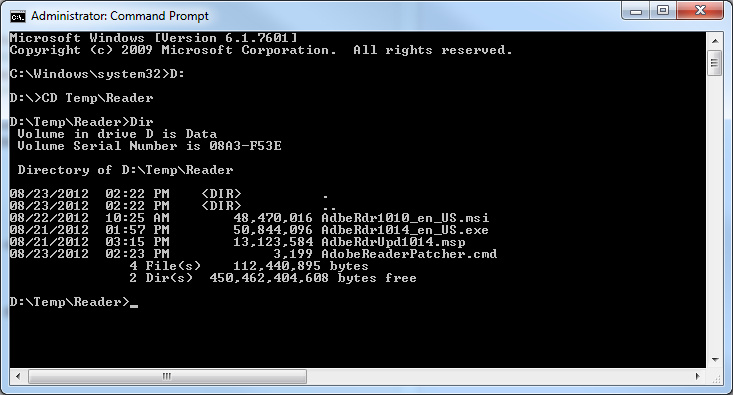 AdobeReaderPatcher - CD to Directory
