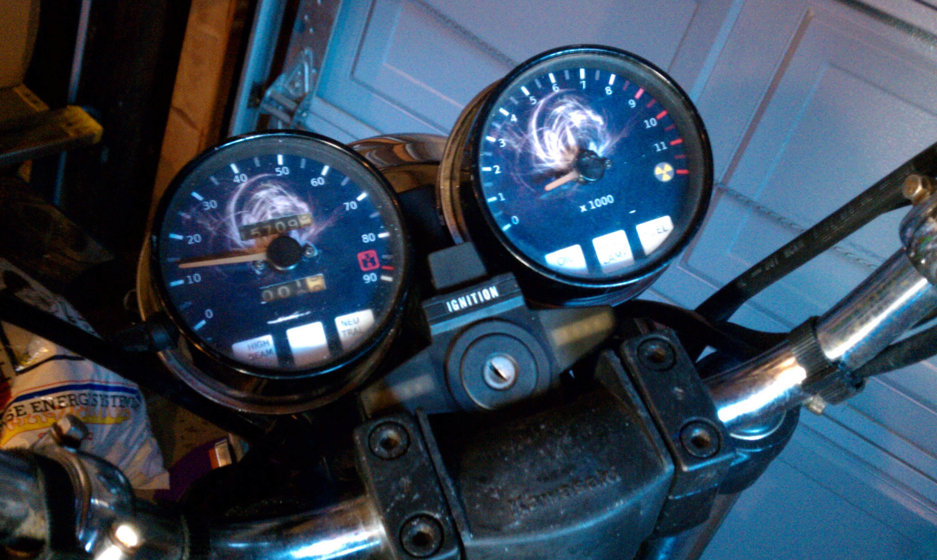 Custom Kawasaki Gauges Installed