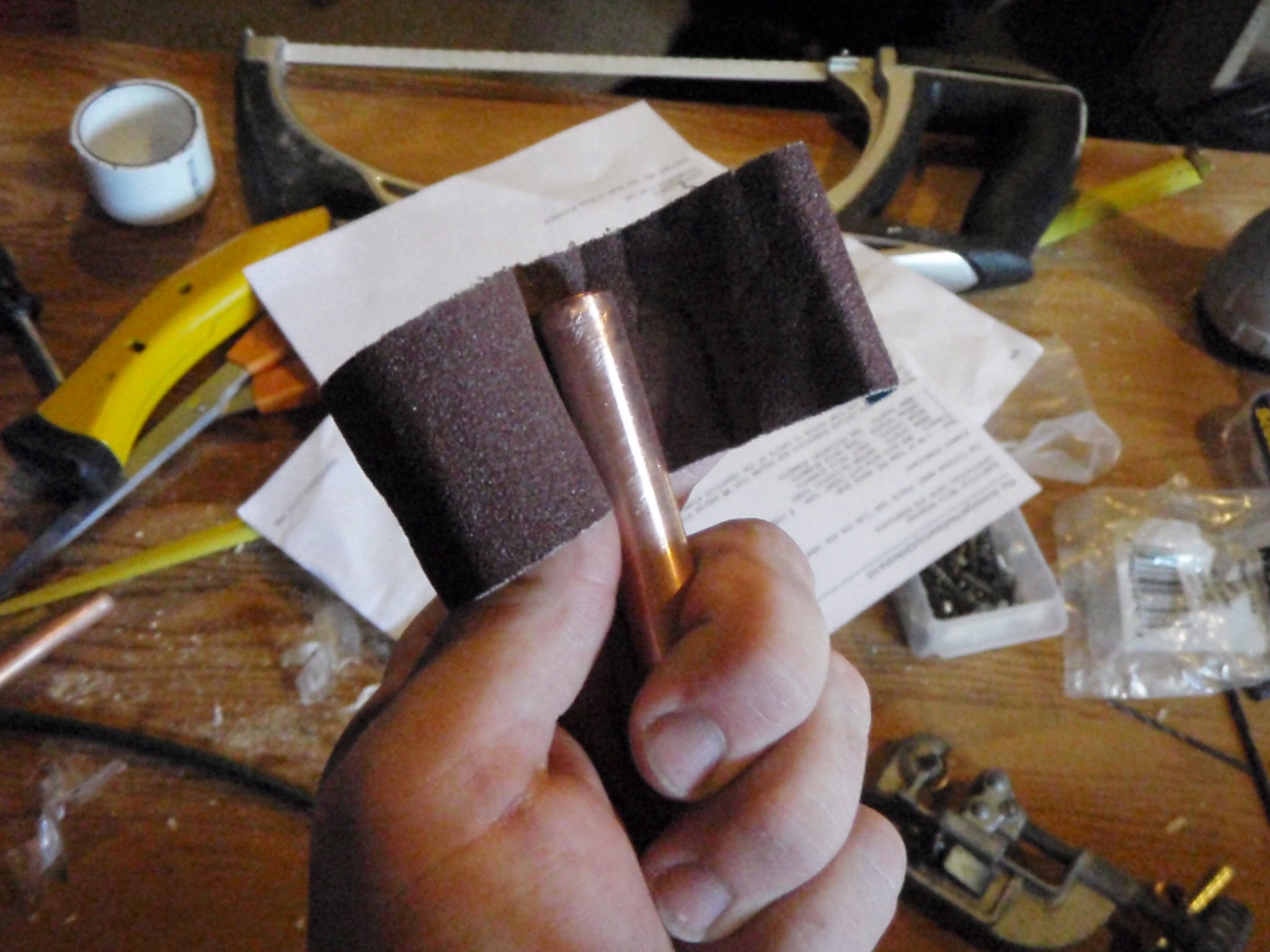 OLYMPUS DIGITAL CAMERA Sanding the copper