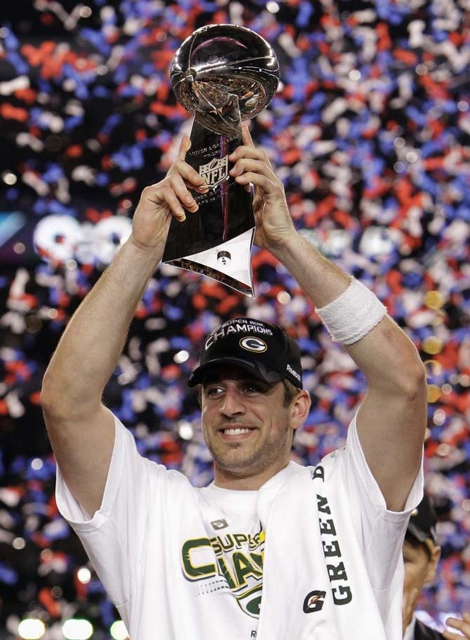 Rodgers Super Bowl XLV Trophy