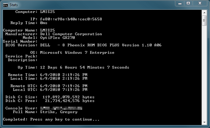 Stats.ps1 Running An Example of Stats.ps1 Running...