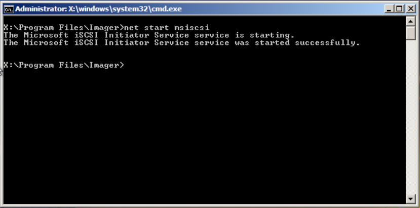 iSCSIStart Starting the iSCSI Service